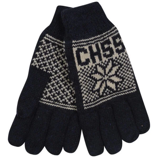 Crosshatch Men's Northstar Knitted Gloves - Navy/Ecru - One size - Navy/Ecru Afbeelding 1