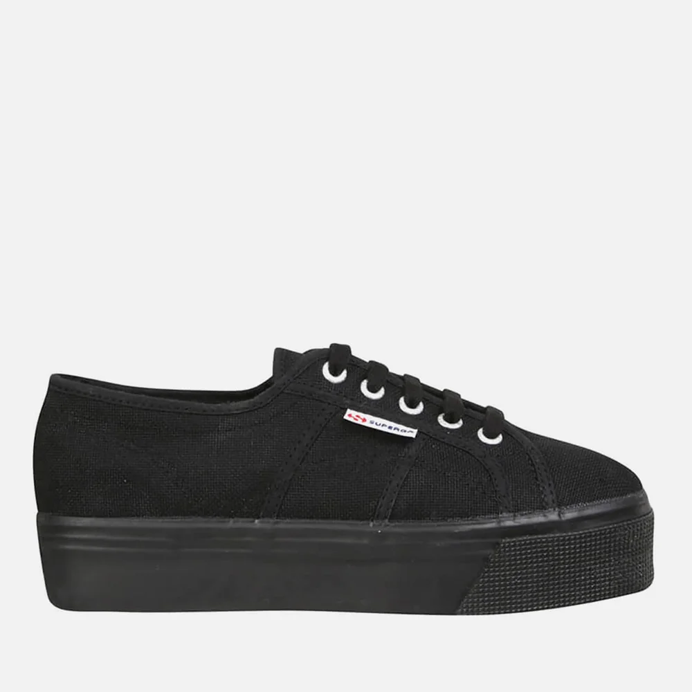 Superga Women's 2790 ACOTW Linea Up and Down Flatform Trainers - Full Black - UK 3 - Zwart Afbeelding 1