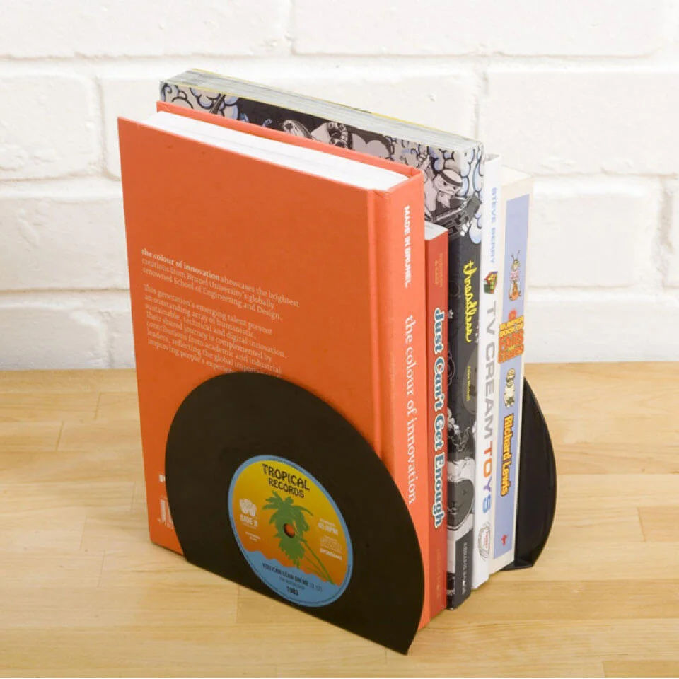 Retro vinyl boekensteunen Afbeelding 1
