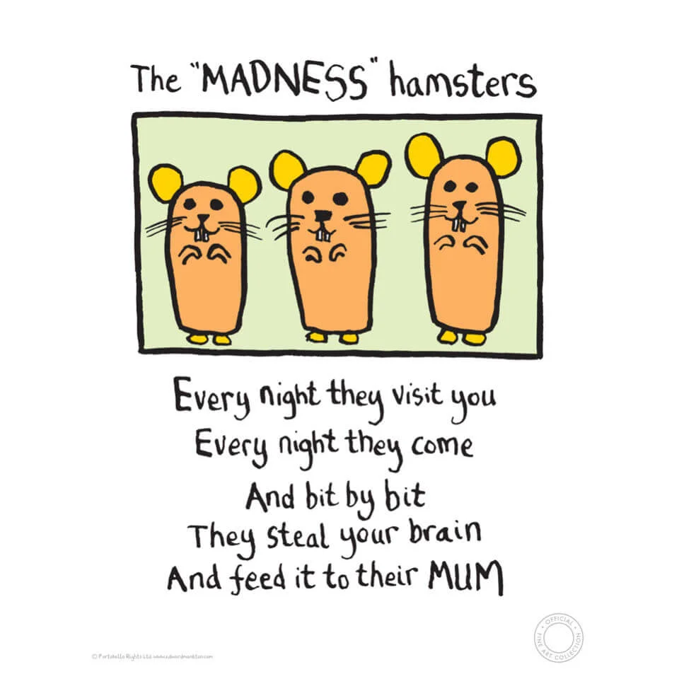 Edward Monkton Fine Art Print - Madness Hamsters Afbeelding 1