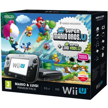 Wii U Console: 32GB Premium Bundle - Black (Includes New Super Mario Bros. U and New Super Luigi Bros. U)