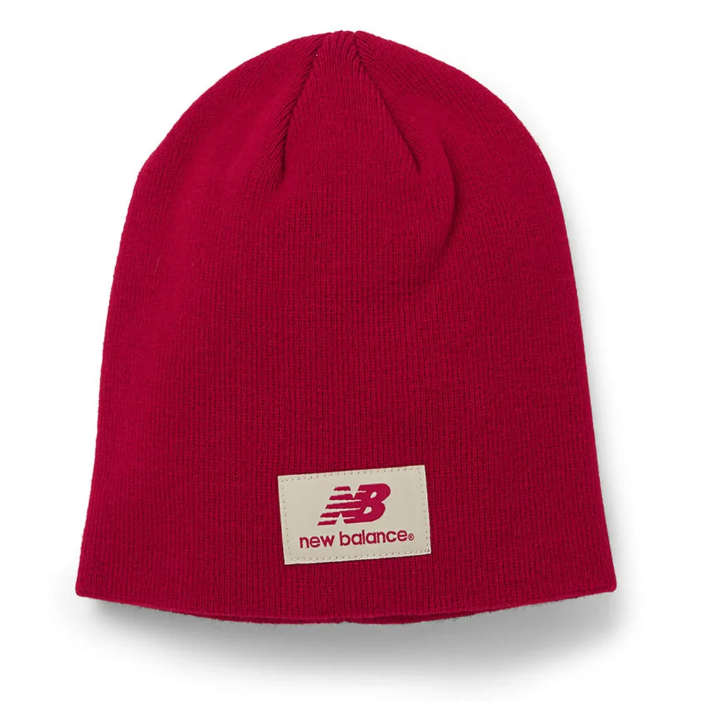 New Balance Unisex Slouch Beanie - Acrylic Red Afbeelding 1