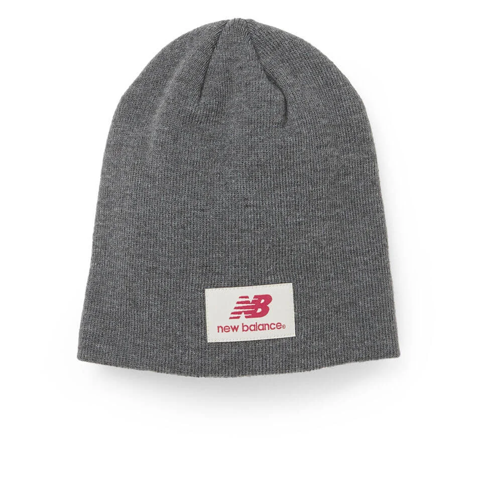 New Balance Unisex Slouch Beanie - Acrylic Dark Grey Afbeelding 1