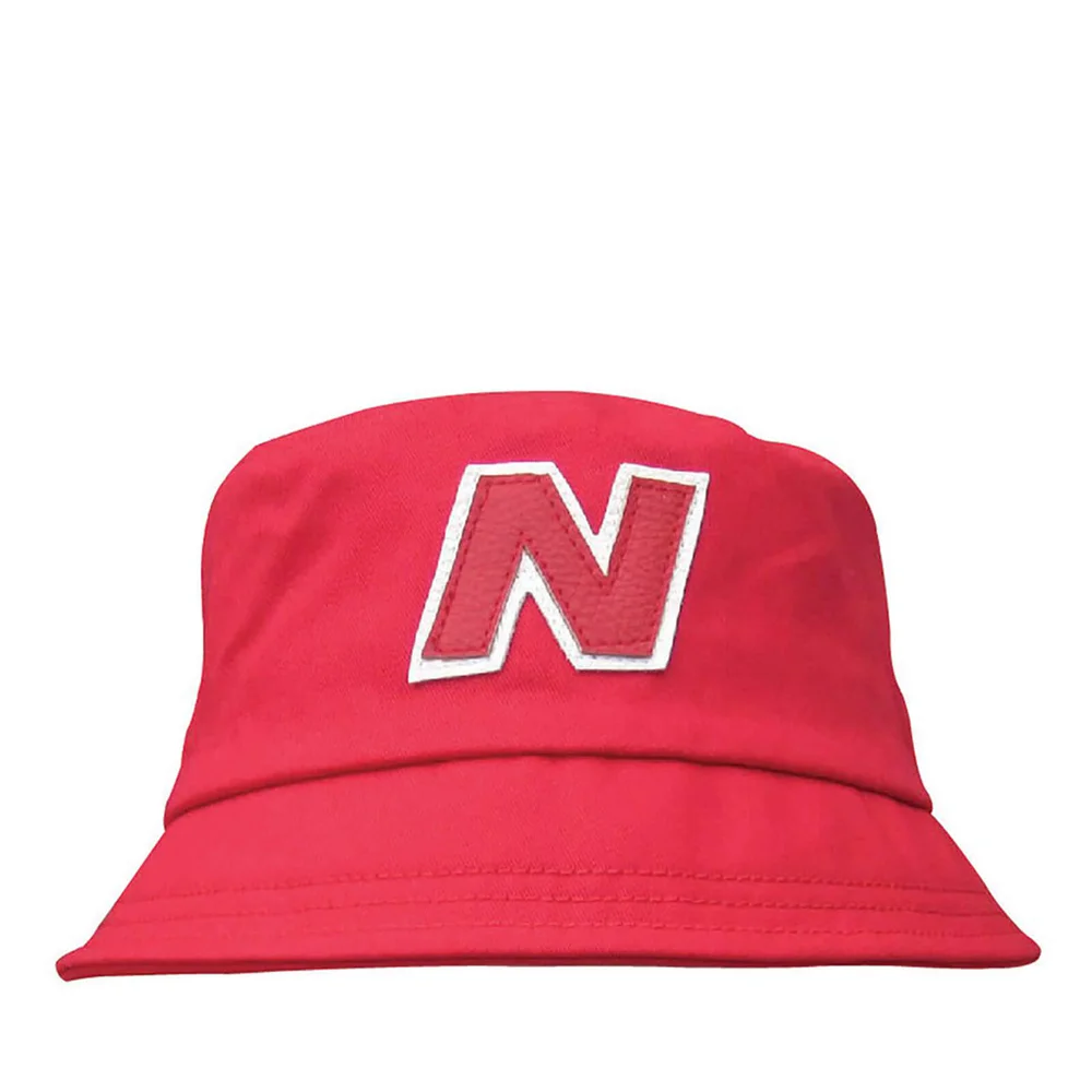 New Balance Unisex Glasto Cotton Bucket Hat - Cotton Twill Red/White Afbeelding 1