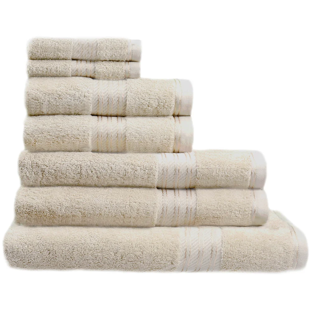 Restmor 100% Egyptian Cotton 7 Piece Supreme Towel Bale Set (500gsm) - Ivory Afbeelding 1