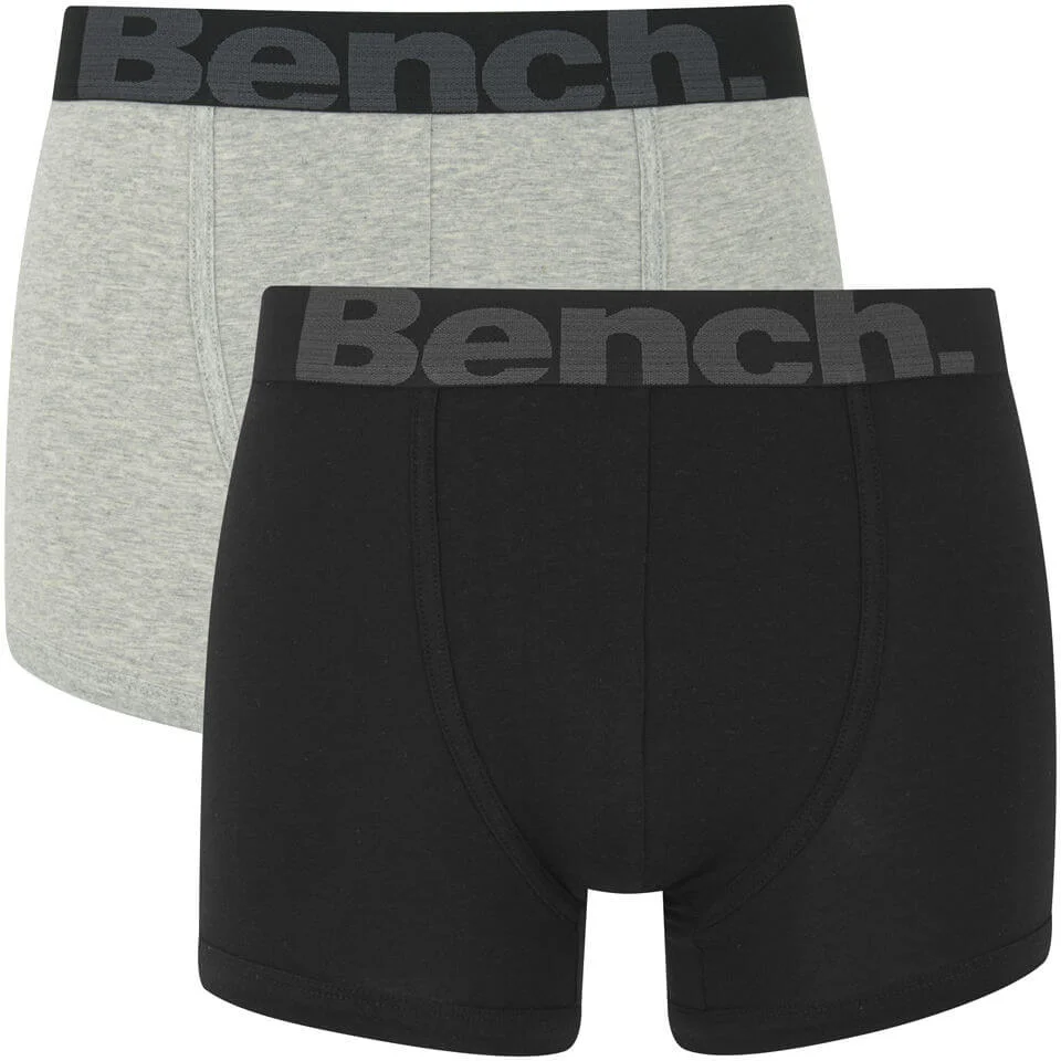 Bench Men's 2 Pack Fashion Trunks - Black/Grey - S - Zwart Afbeelding 1