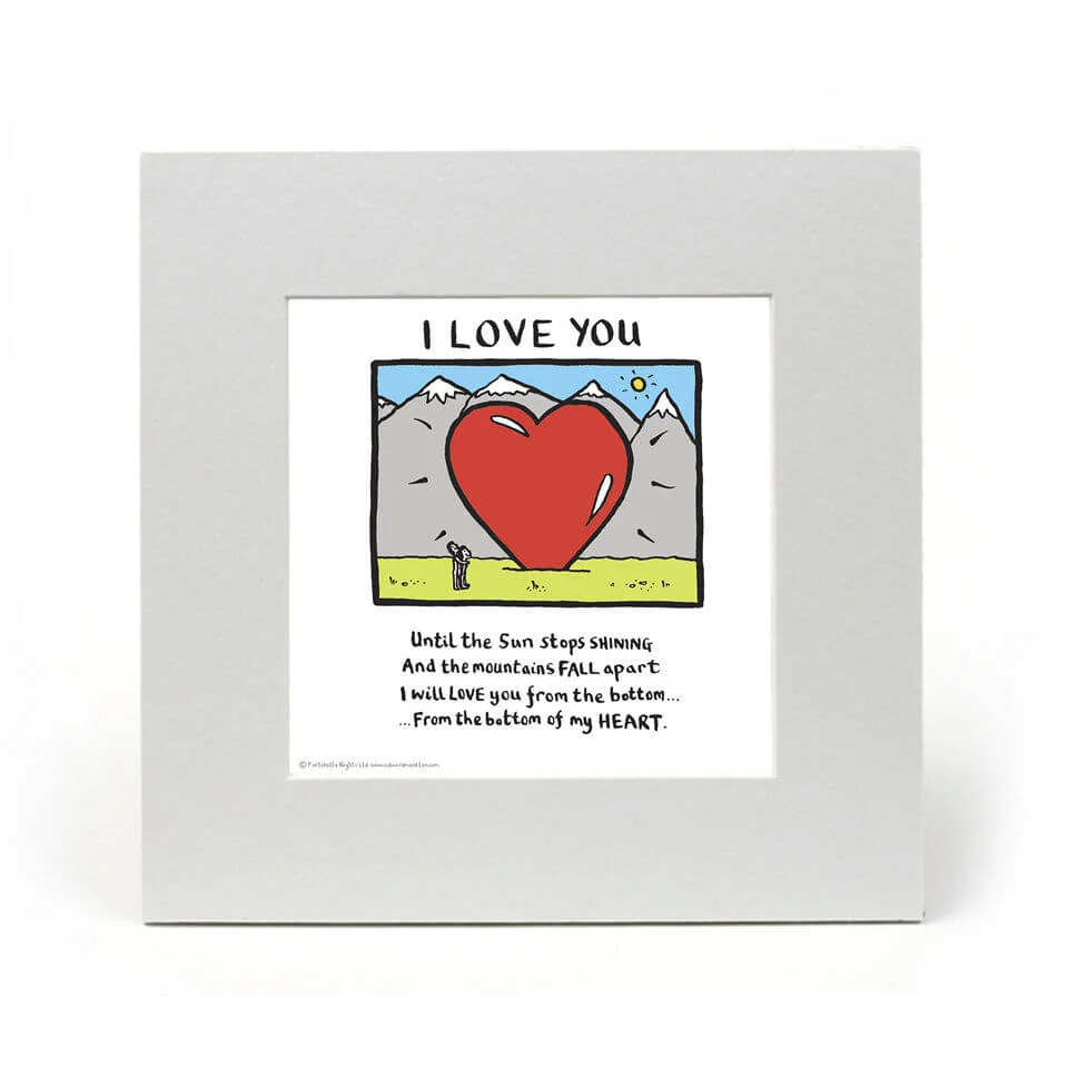 Edward Monkton I Love You Limited Edition Fine Art Print Afbeelding 1