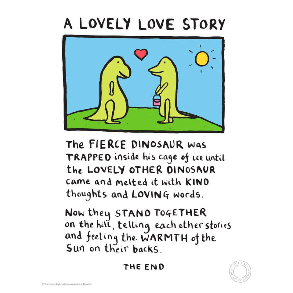 Edward Monkton A Lovely Love Story Limited Edition Fine Art Print Afbeelding 1