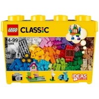 LEGO 10698 Classic Creatieve Grote Opbergdoos, Creatief Constructiespeelgoed met Ramen, Deuren en Groene Bouwplaat