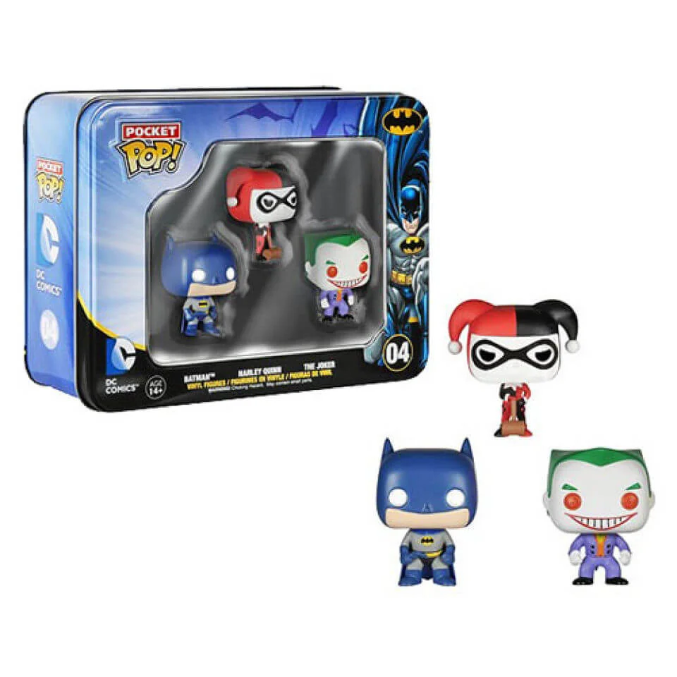 DC Comics Batman Pocket Mini Funko Pop! Figuren 3 Pack Tin Afbeelding 1