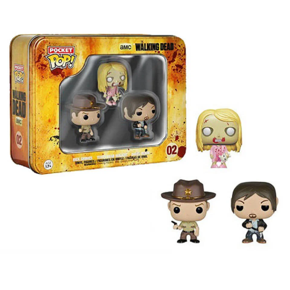 The Walking Dead Pocket Mini Pop! Vinyl Figure 3 Pack Tin Afbeelding 1