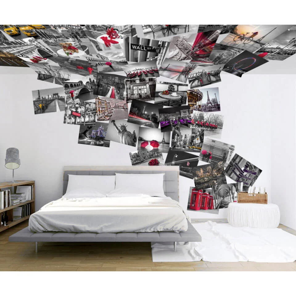Creative Collage Cityscene 64 Piece Wallpaper Afbeelding 1