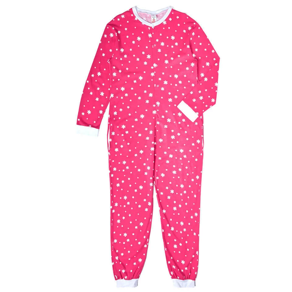 Women's Star Print Onesie - Pink - XS/UK 8 Afbeelding 1