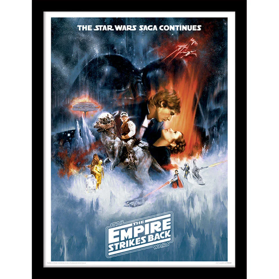 Star Wars The Empire Strikes Back - One Sheet - Framed 30x40cm Print Afbeelding 1