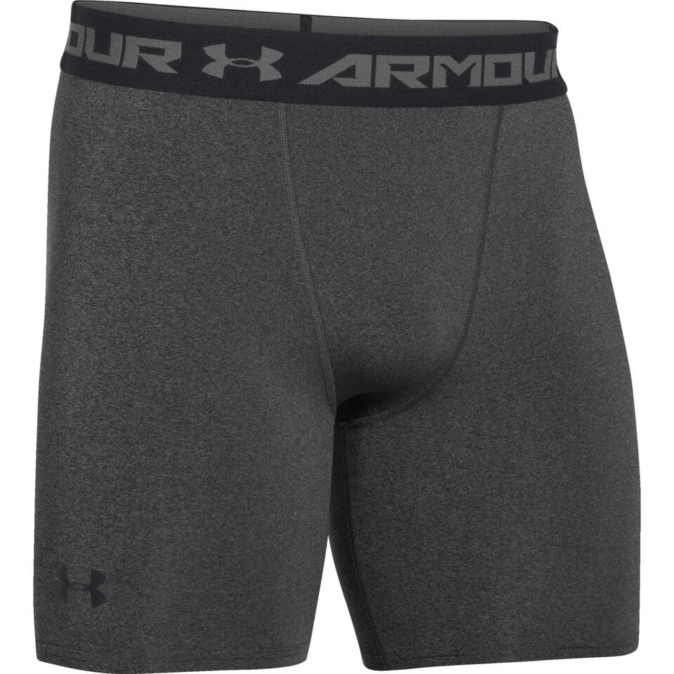 Under Armour Men's Armour HeatGear Compression Training Shorts - Carbon Heather/Black - S - Grey/Black Afbeelding 1