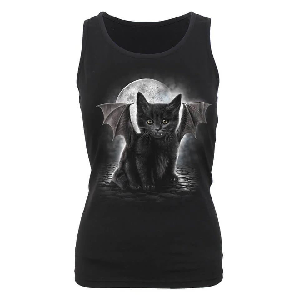 Spiral Women's BAT CAT Razor Back Top - Black - M - Zwart Afbeelding 1