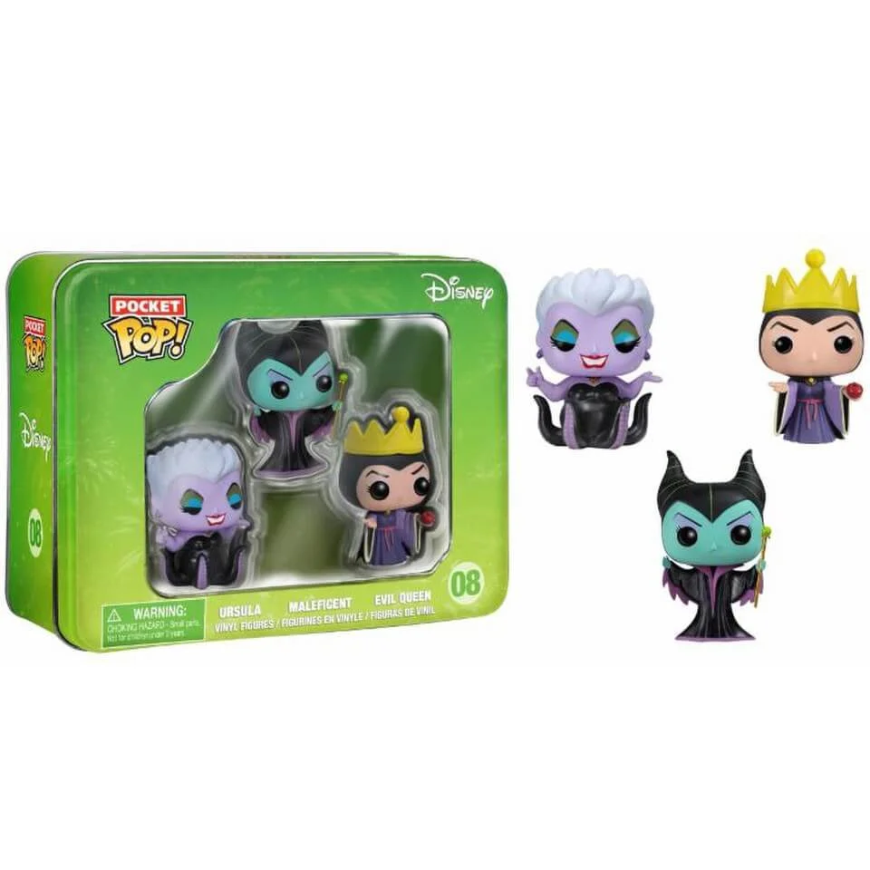 Disney Baddies Pocket Mini Pop! Vinyl Figure 3 Pack Tin Afbeelding 1