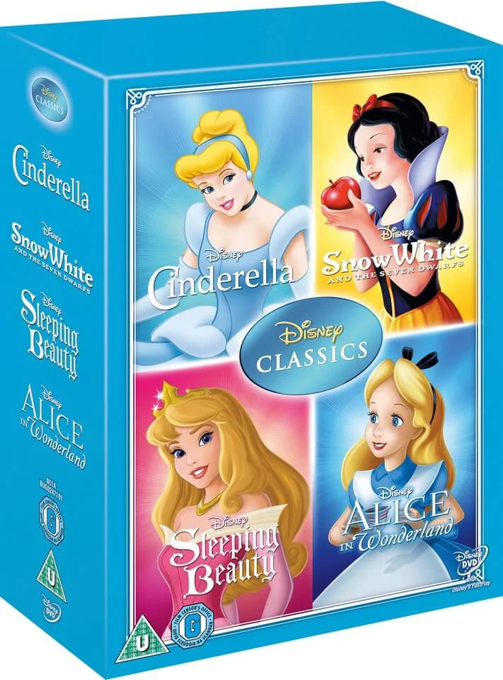 Disney Classics Timeless Classics 4 DVD Snow White, Cinderella, Sleeping Beauty, & Alice in Wonderland Afbeelding 1
