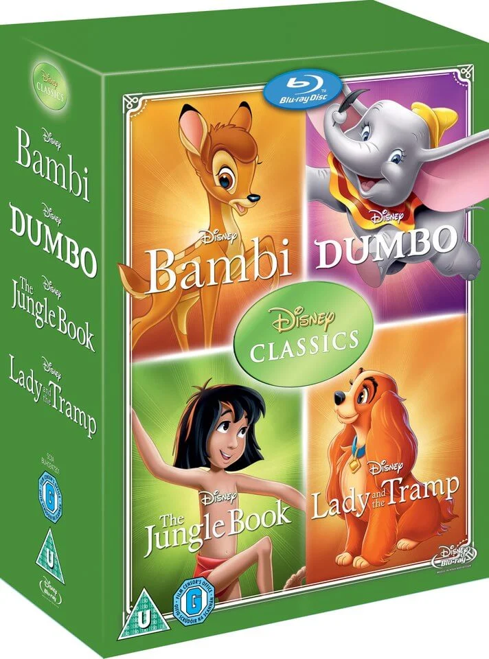 Disney Classics Timeless Classics 4 BD Set 2 Jungle Book, Bambi, Dumbo, Lady & The Tramp Afbeelding 1