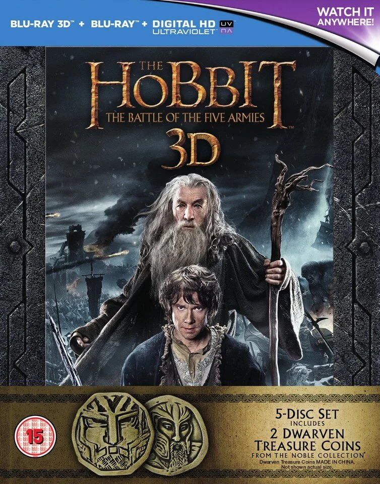 The Hobbit: The Battle of the Five Armies Extended Edition 3D Exclusive Coin Set Afbeelding 1