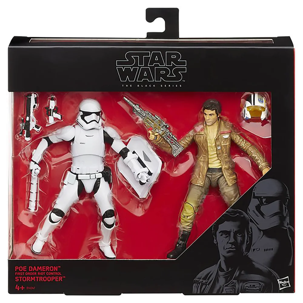 Star Wars: The Force Awakens The Black Series Poe Dameron and Stormtrooper Exclusive 2-Pack Action Figures Afbeelding 1