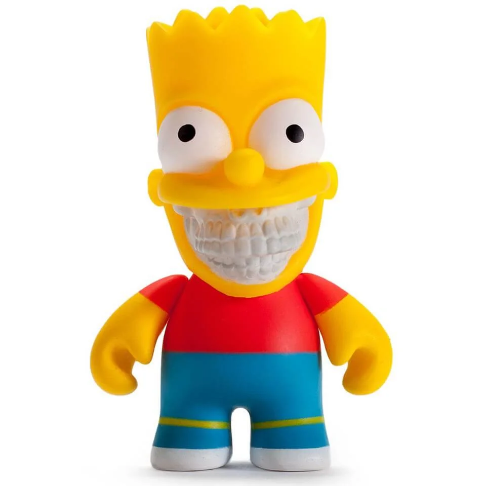 Kidrobot x The Simpsons Bart Grin 3 Inch Mini Figure by Ron English Afbeelding 1