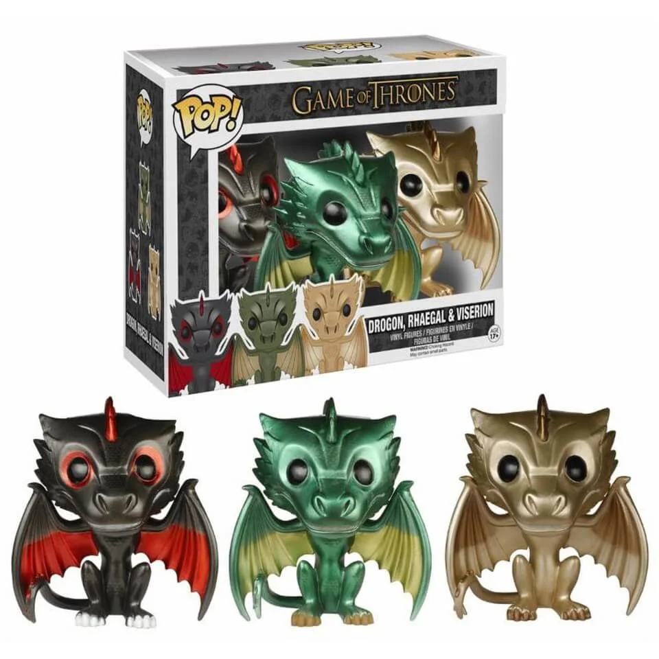 Game of Thrones Limited Edition Metallic Dragon Pop! 3-Pack Afbeelding 1