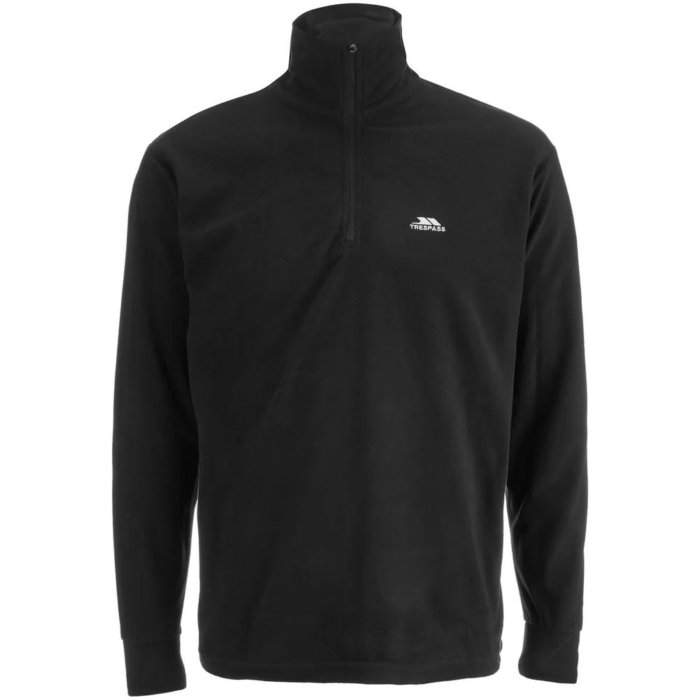 Trespass Men's Masonville Half Zip Fleece Jumper - Black - S - Zwart Afbeelding 1