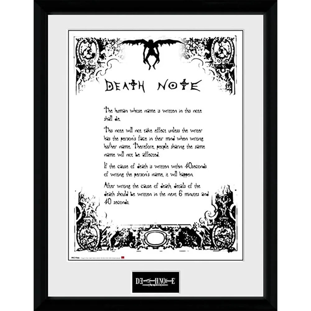 Death Note - 16 x 12 Inches Framed Photographic Afbeelding 1