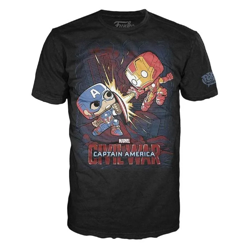 Marvel Civil War Fight Pop! T-Shirt - Black - M - Zwart Afbeelding 1