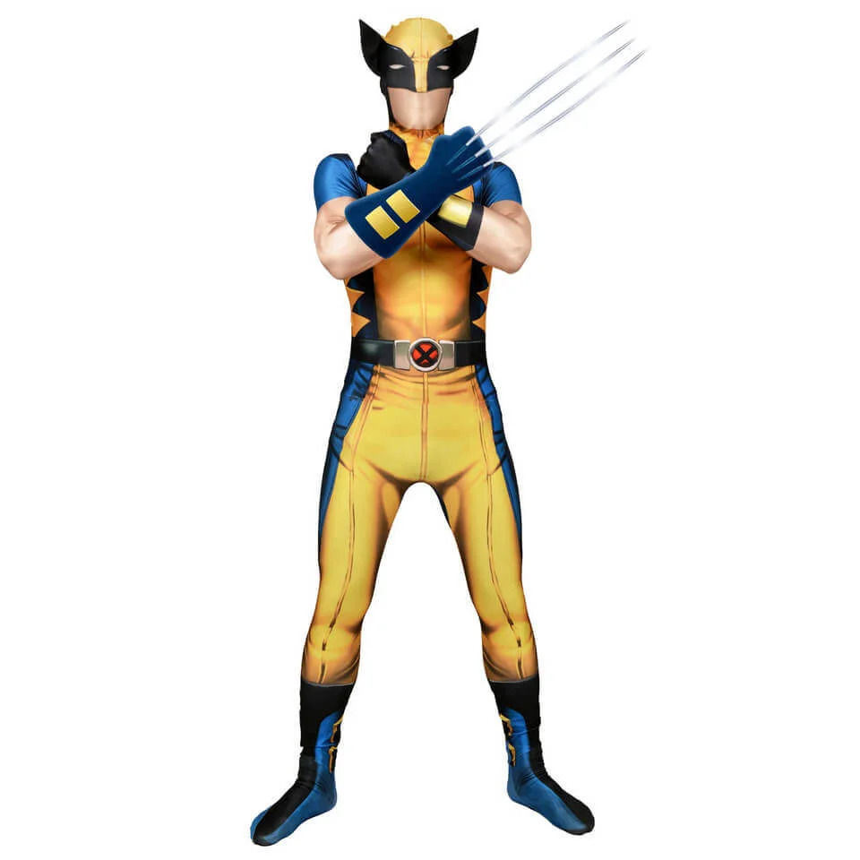 Morphsuit Deluxe Zapper Marvel Wolverine - Volwassene - M - Geel Afbeelding 1