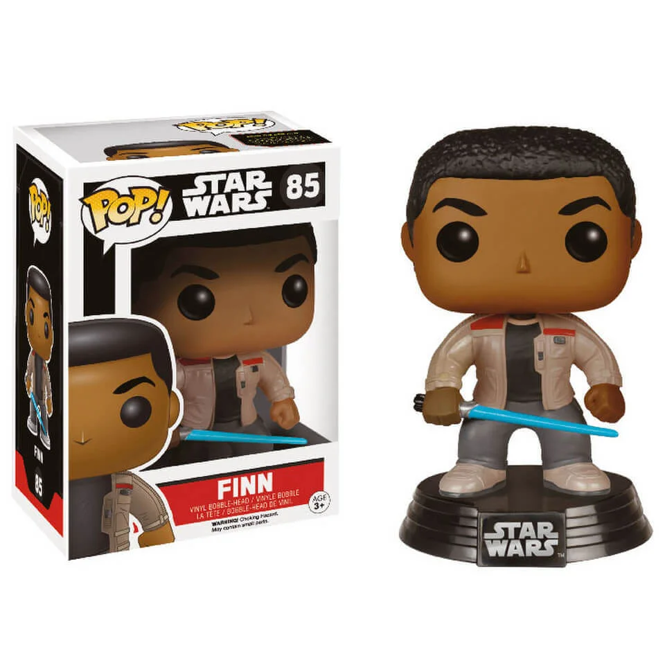Star Wars The Force Awakens Finn met Lightsaber Funko Pop! Bobblehead Figuur Afbeelding 1