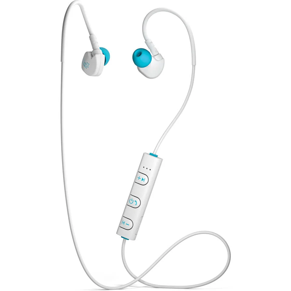 Mixx Memory Fit 1 Bluetooth Sports Earphones Including Mic and In-Line Remote - White Afbeelding 1