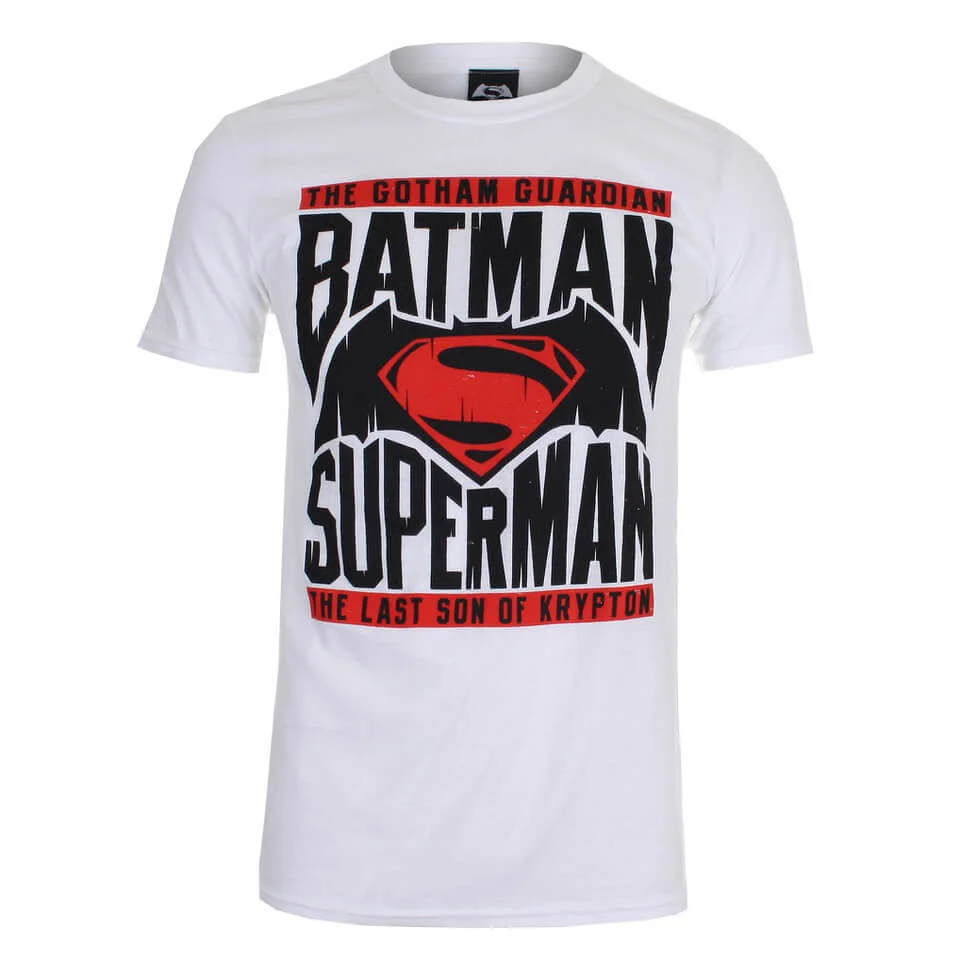 DC Comics Batman vs. Superman Gotham Guardian Heren T-Shirt - Wit - S - Wit Afbeelding 1