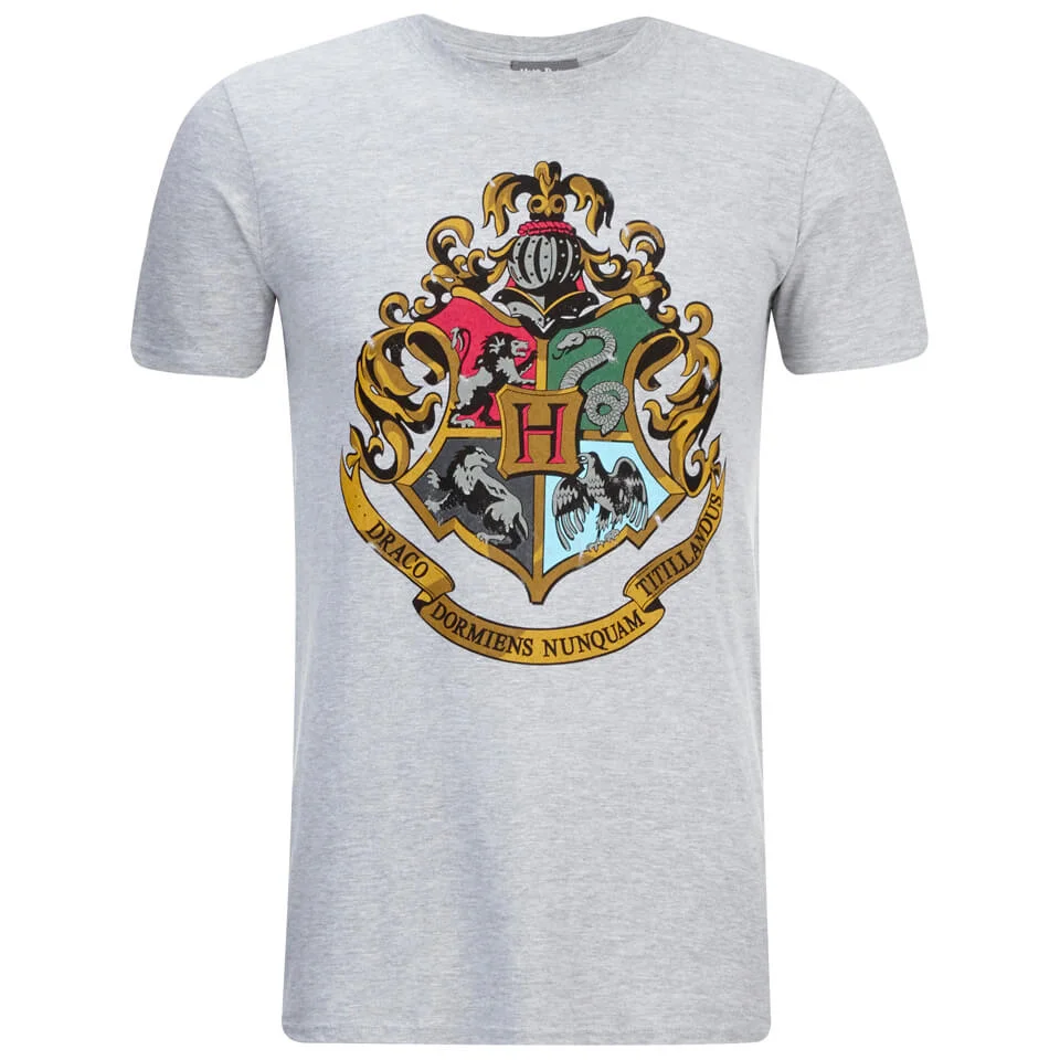 Harry Potter Men's Hogwarts Crest T-Shirt - Sport Grey - S - Grijs Afbeelding 1