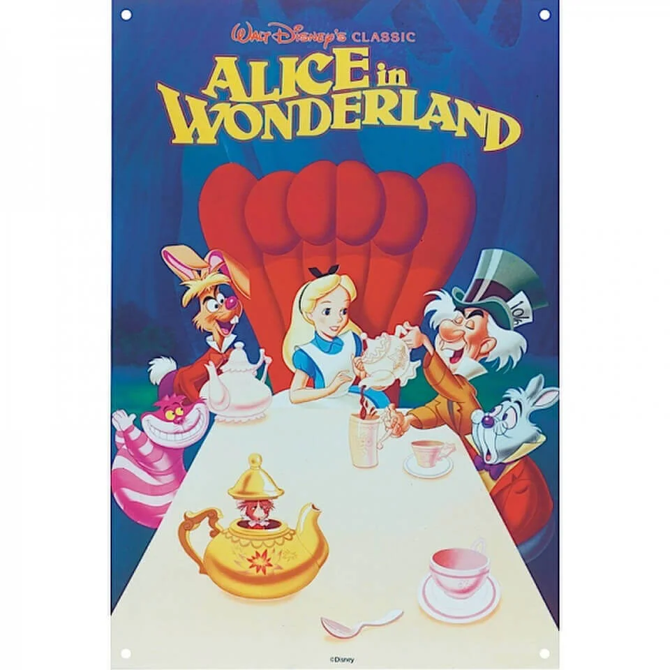 Disney Film Posters Alice Large Tin Sign Afbeelding 1
