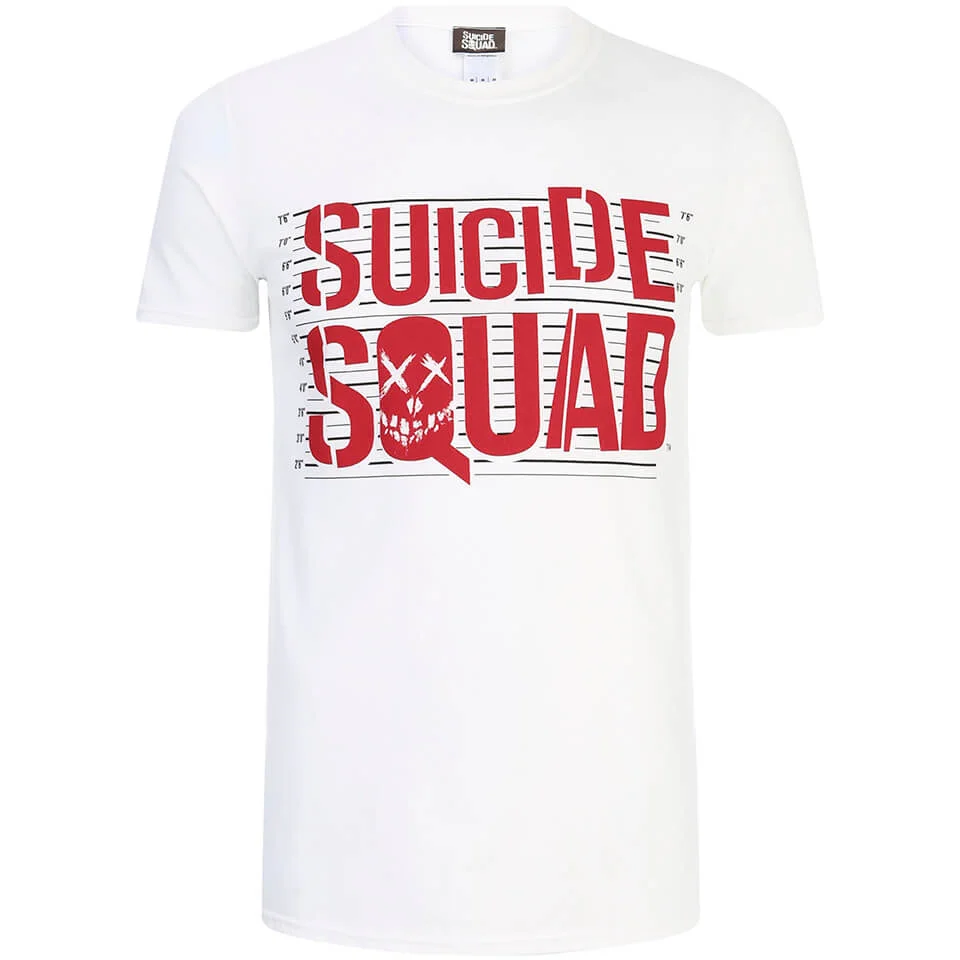 Suicide Squad Line Up Logo Heren T-Shirt - Wit - S Afbeelding 1