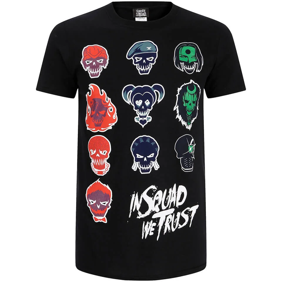 Suicide Squad Villan Skull Heren T-Shirt - Zwart - S Afbeelding 1