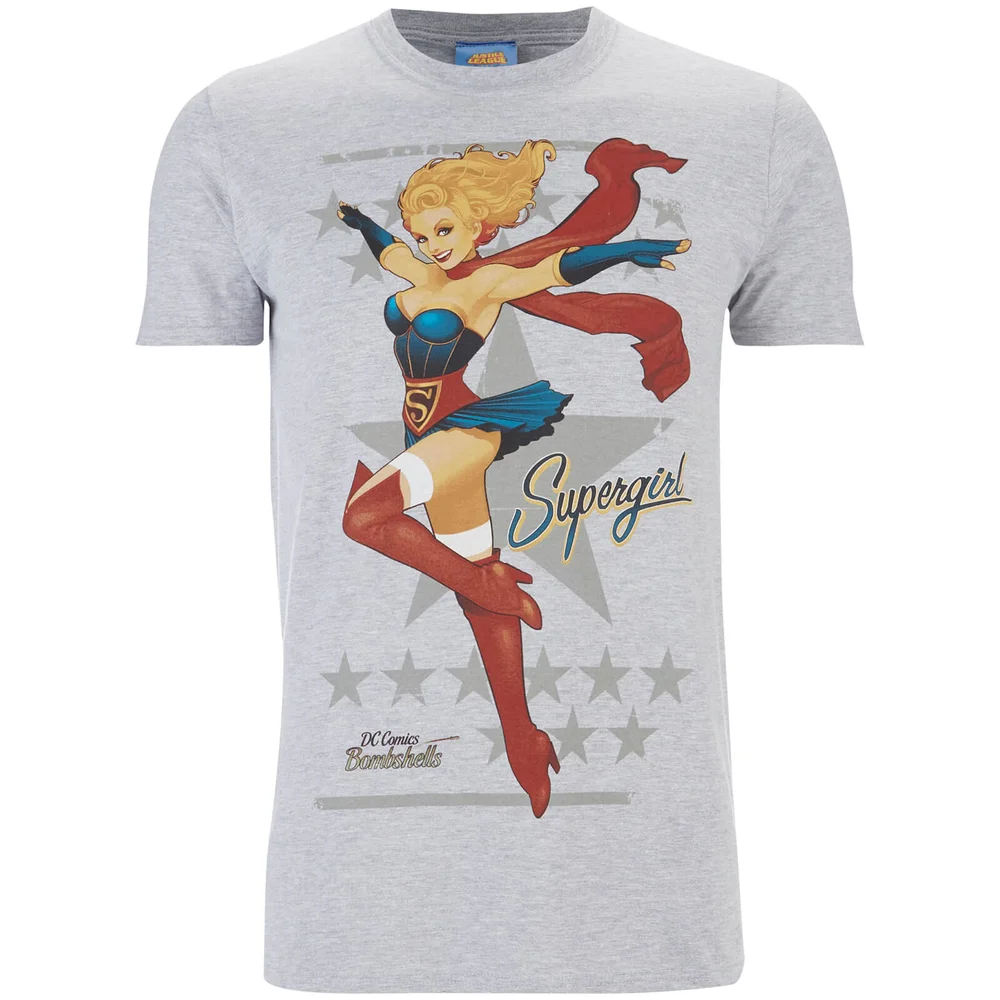 DC Bombshells Supergirl Heren T-Shirt - Grijs - S - Grijs Afbeelding 1