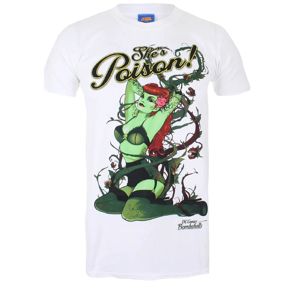 DC Bombshells Poison Ivy Heren T-Shirt - Wit - S - Wit Afbeelding 1
