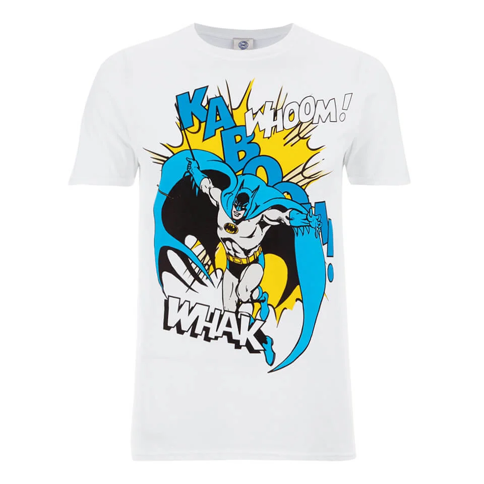 DC Comics Batman Kaboom Whak Woom Heren T-Shirt - Wit - S Afbeelding 1