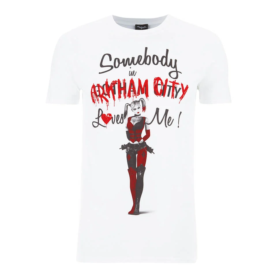DC Comics Batman Harley Quinn Loves Me Heren T-Shirt - Wit - S - Wit Afbeelding 1