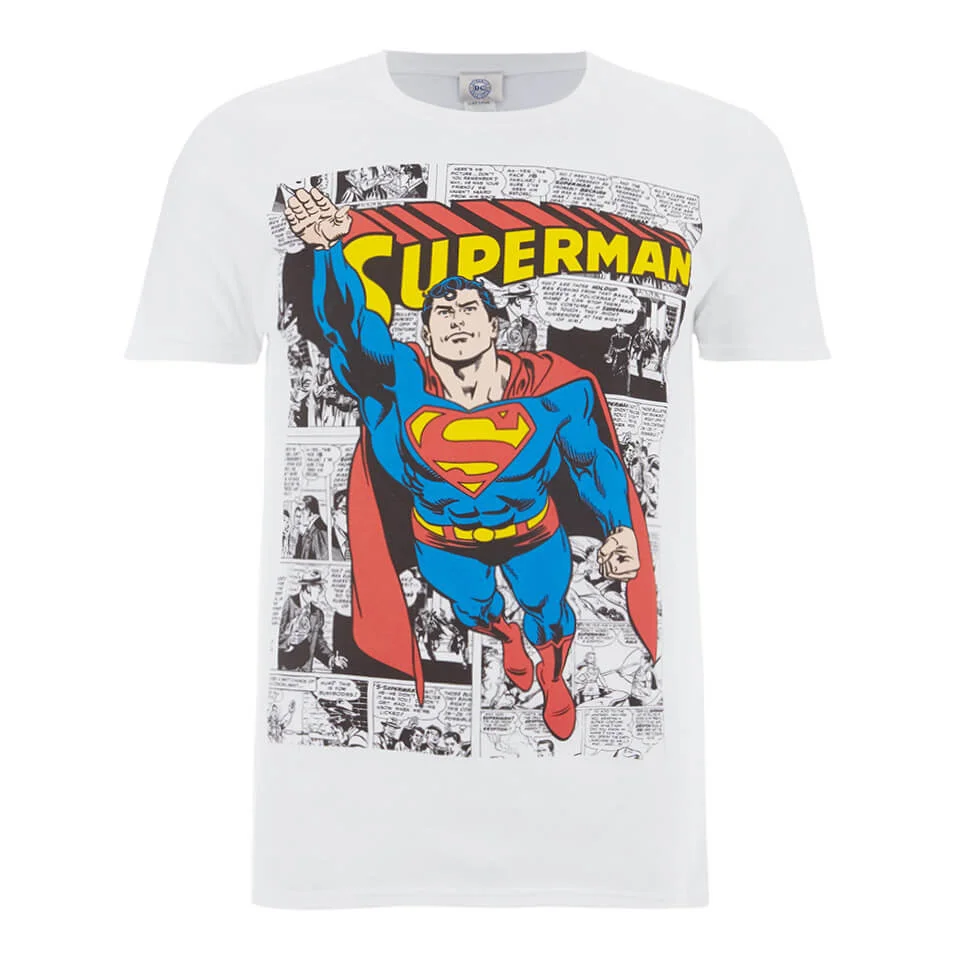 DC Comics Superman Comic Strip Heren T-Shirt - Wit - S - Wit Afbeelding 1
