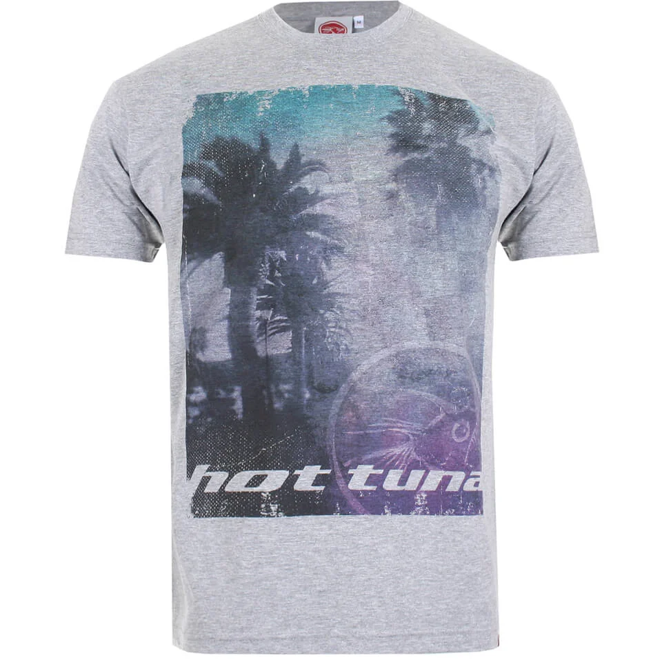 Hot Tuna Men's Palm Graphic T-Shirt - Grey Marl - S - Grijs Afbeelding 1
