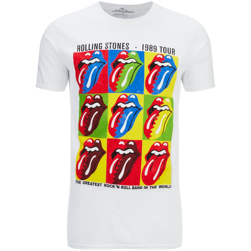 Rolling Stones Mens Forty Licks 1989 Tour T-Shirt - Wit - S - Wit Afbeelding 1