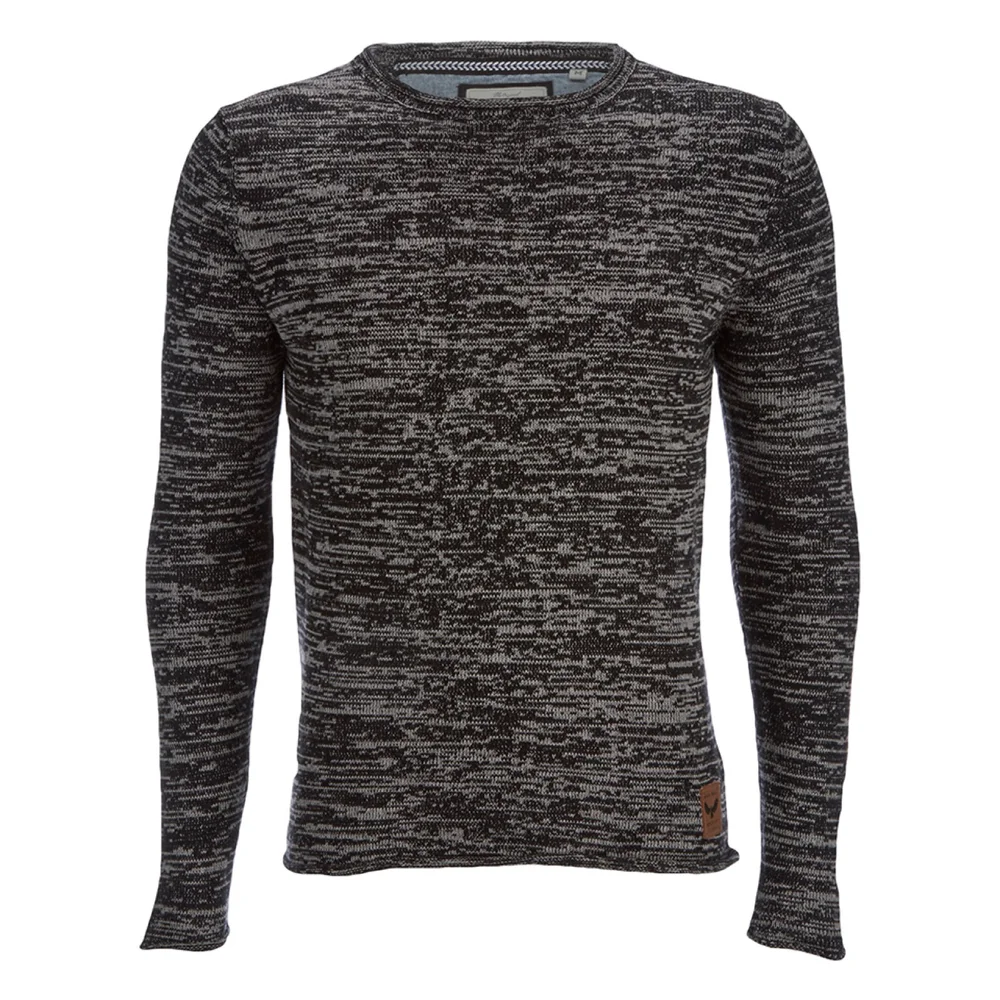 Brave Soul Men's Boren Marl Jumper - Black Marl - S - Zwart Afbeelding 1