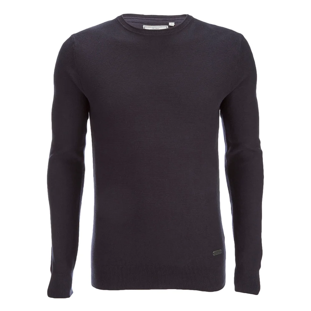 Brave Soul Men's Warren Roll Edge Jumper - Navy - S - Blauw Afbeelding 1