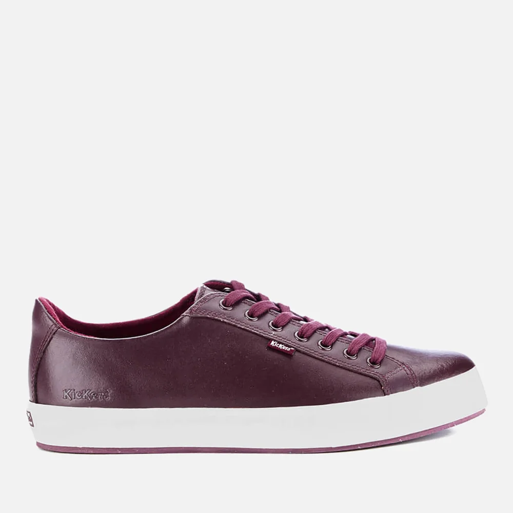 Kickers Men's Tovni Lacer Leather Trainers - Dark Red - UK 6.5 Afbeelding 1