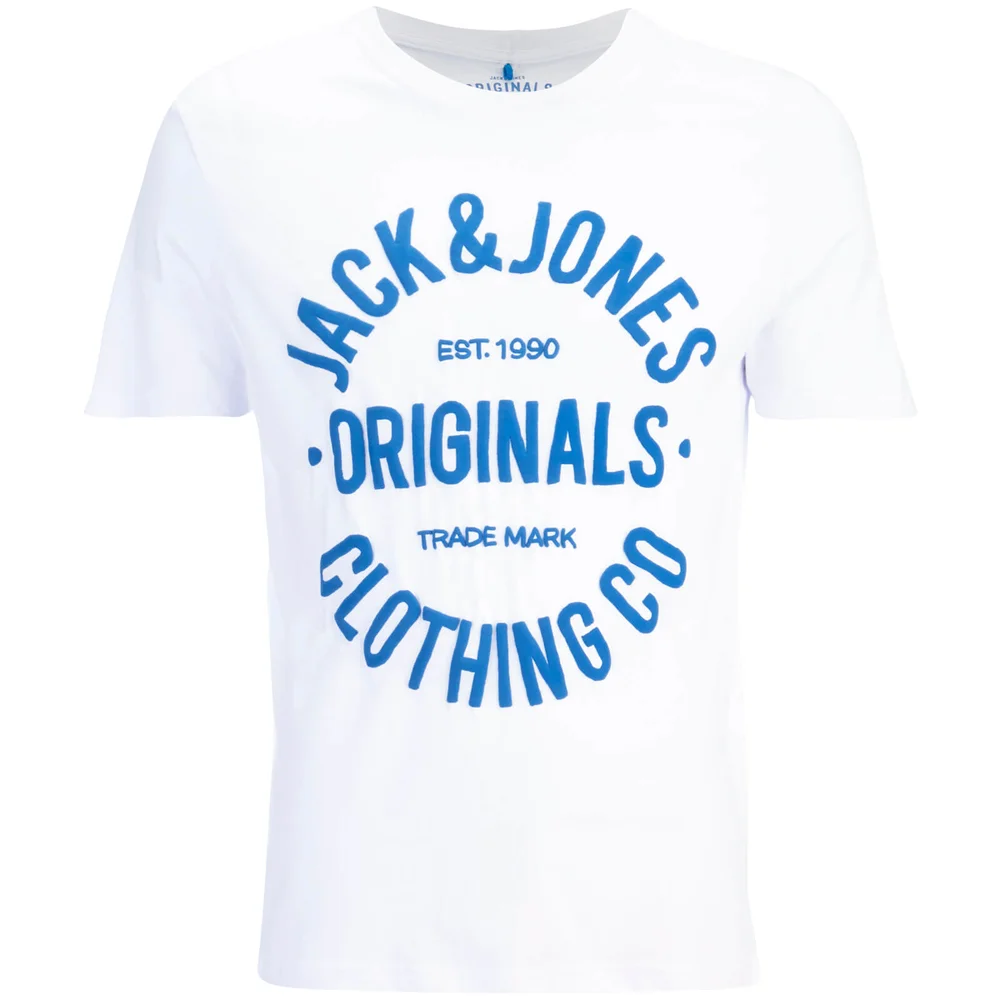 Jack & Jones Men's Originals Clumens T-Shirt - White - S - Wit Afbeelding 1