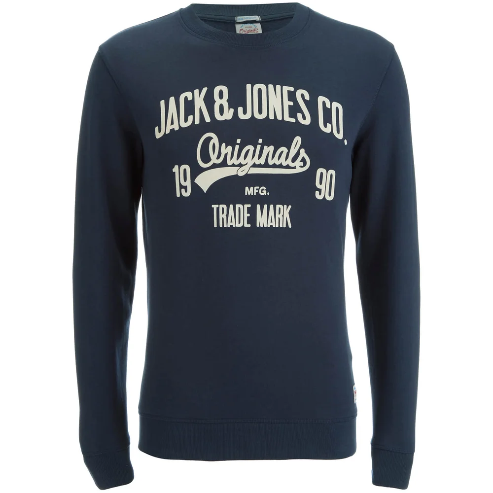 Jack & Jones Men's Originals Oskar Sweatshirt - Navy Blazer - S - Blauw Afbeelding 1